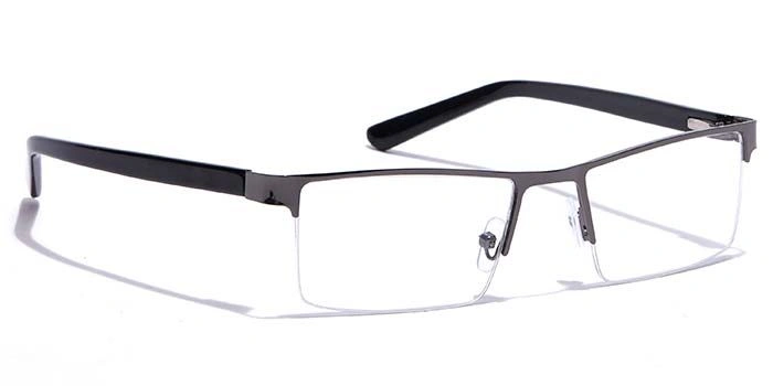 GRAVIATE by Coolwinks E13C7180 Glossy Gunmetal Half Frame Rectangle Eyeglasses for Men and Women-GUNMETAL-2