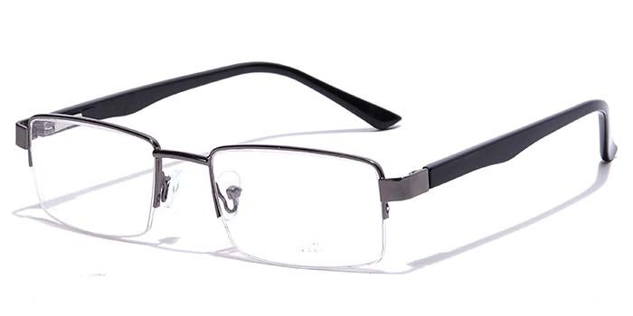 GRAVIATE by Coolwinks E13C7186 Glossy Gunmetal Half Frame Rectangle Eyeglasses for Men and Women-GUNMETAL-1