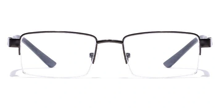 GRAVIATE by Coolwinks E13C7188 Glossy Gunmetal Half Frame Rectangle Eyeglasses for Men and Women-