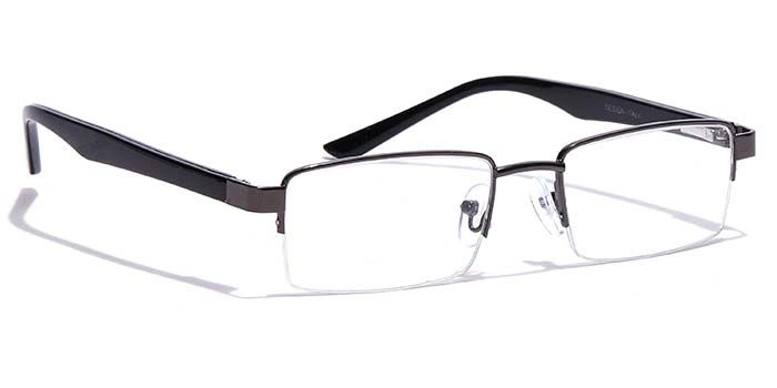 GRAVIATE by Coolwinks E13C7188 Glossy Gunmetal Half Frame Rectangle Eyeglasses for Men and Women-GUNMETAL-2