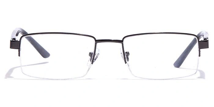 GRAVIATE by Coolwinks E13C7190 Glossy Gunmetal Half Frame Rectangle Eyeglasses for Men and Women-