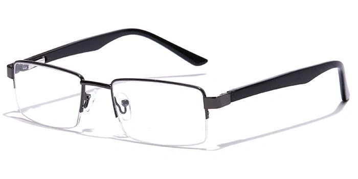 GRAVIATE by Coolwinks E13C7190 Glossy Gunmetal Half Frame Rectangle Eyeglasses for Men and Women-GUNMETAL-1