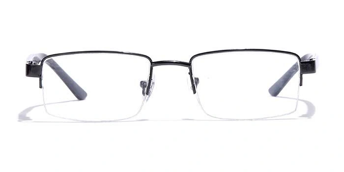 GRAVIATE by Coolwinks E13C7194 Glossy Gunmetal Half Frame Rectangle Eyeglasses for Men and Women-