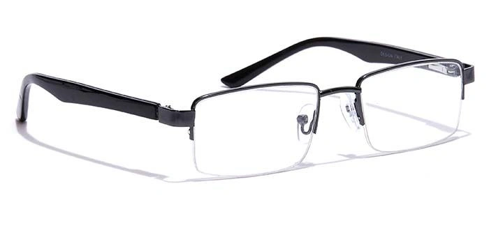 GRAVIATE by Coolwinks E13C7194 Glossy Gunmetal Half Frame Rectangle Eyeglasses for Men and Women-GUNMETAL-2