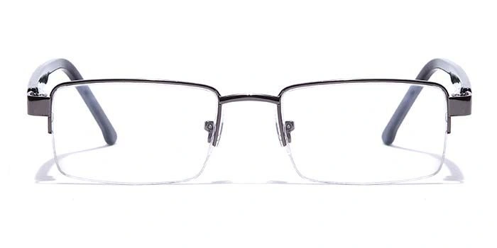 GRAVIATE by Coolwinks E13C7196 Glossy Gunmetal Half Frame Rectangle Eyeglasses for Men and Women-