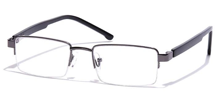 GRAVIATE by Coolwinks E13C7196 Glossy Gunmetal Half Frame Rectangle Eyeglasses for Men and Women-GUNMETAL-1