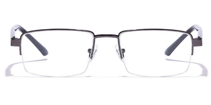 GRAVIATE by Coolwinks E13C7198 Glossy Gunmetal Half Frame Rectangle Eyeglasses for Men and Women-