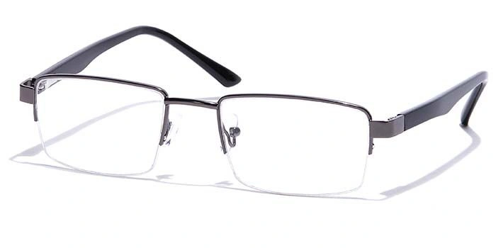 GRAVIATE by Coolwinks E13C7198 Glossy Gunmetal Half Frame Rectangle Eyeglasses for Men and Women-GUNMETAL-1