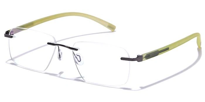 GRAVIATE by Coolwinks E13A7612 Glossy Gunmetal Rimless Rectangle Eyeglasses for Men and Women-GUNMETAL-1