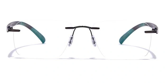 GRAVIATE by Coolwinks E13C7612 Glossy Gunmetal Rimless Rectangle Eyeglasses for Men and Women-