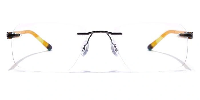 GRAVIATE by Coolwinks E13C7617 Glossy Gunmetal Rimless Rectangle Eyeglasses for Men and Women-