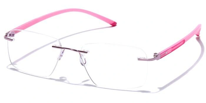 GRAVIATE by Coolwinks E23C7623 Glossy Pink Rimless Retro Square Eyeglasses for Women-PINK-1