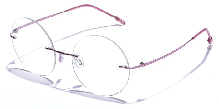 GRAVIATE by Coolwinks E23B6154 Matte Pink Rimless Round Eyeglasses for Women-PINK-1