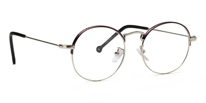 GRAVIATE by Coolwinks E17A6514 Glossy Purple Full Frame Clubmaster Eyeglasses for Women-PURPLE-2