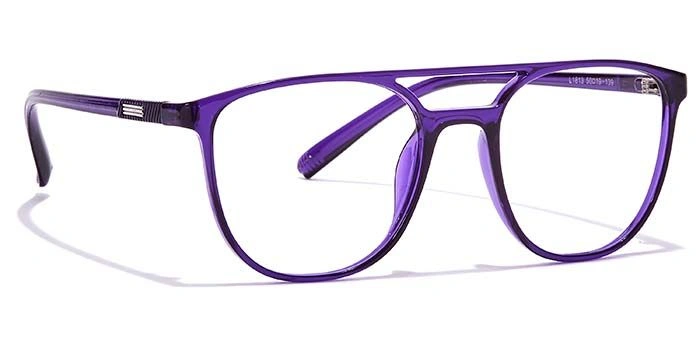 GRAVIATE by Coolwinks E17A6955 Glossy Purple Full Frame Retro Square Eyeglasses for Women-PURPLE-2