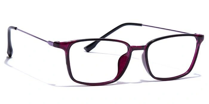 GRAVIATE by Coolwinks E17A7450 Glossy Purple Full Frame Retro Square Eyeglasses for Women-PURPLE-2