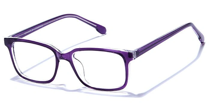 GRAVIATE by Coolwinks E17B6471 Glossy Purple Full Frame Retro Square Eyeglasses for Women-PURPLE-1