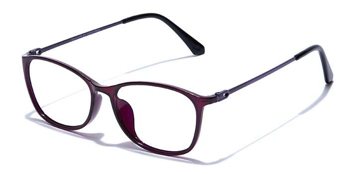 GRAVIATE by Coolwinks E17C7484 Glossy Purple Full Frame Retro Square Computer Eyeglasses for Women-PURPLE-1