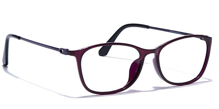 GRAVIATE by Coolwinks E17C7484 Glossy Purple Full Frame Retro Square Computer Eyeglasses for Women-PURPLE-2