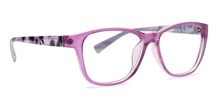 GRAVIATE by Coolwinks E23A5772 Glossy Purple Full Frame Retro Square Eyeglasses for Women-PURPLE-2