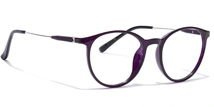 GRAVIATE by Coolwinks E17A7092 Glossy Purple Full Frame Round Eyeglasses for Women-PURPLE-2