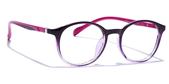 GRAVIATE by Coolwinks E17A7678 Glossy Purple Full Frame Round Eyeglasses for Women-PURPLE-2