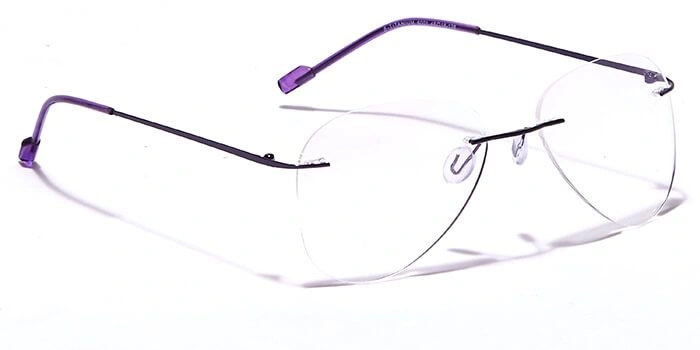 GRAVIATE by Coolwinks E17C5885 Glossy Purple Rimless Pilot Eyeglasses for Women-PURPLE-2