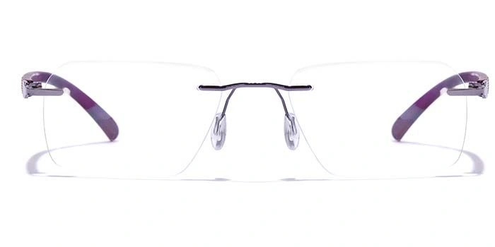 GRAVIATE by Coolwinks E17C7613 Glossy Purple Rimless Rectangle Eyeglasses for Women-