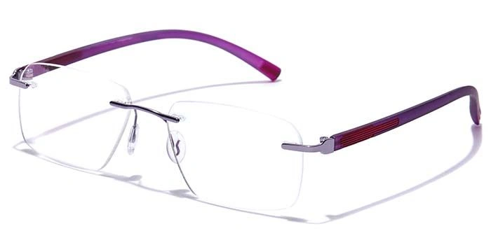 GRAVIATE by Coolwinks E17C7613 Glossy Purple Rimless Rectangle Eyeglasses for Women-PURPLE-1