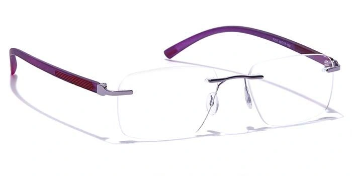 GRAVIATE by Coolwinks E17C7613 Glossy Purple Rimless Rectangle Eyeglasses for Women-PURPLE-2