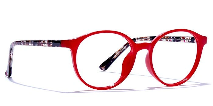 GRAVIATE by Coolwinks E21C6449 Glossy Red Full Frame Round Eyeglasses for Kids-RED-2