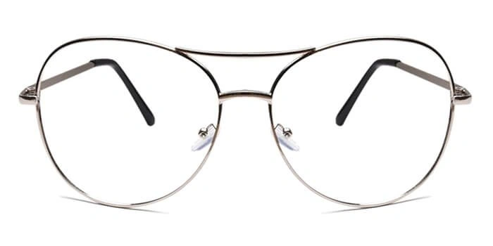 GRAVIATE by Coolwinks E10B6571 Glossy Silver Full Frame Pilot Eyeglasses for Men and Women-