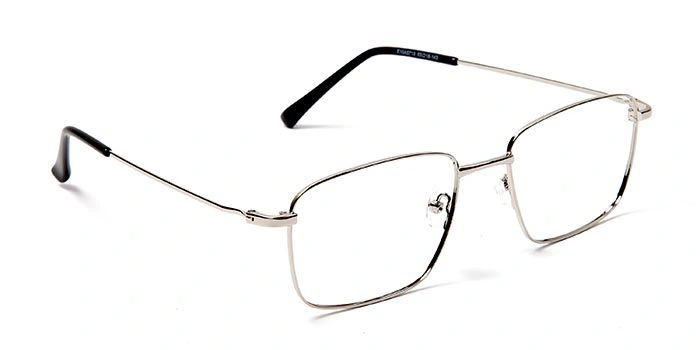 GRAVIATE by Coolwinks E10A5713 Glossy Silver Full Frame Retro Square Eyeglasses for Men and Women-SILVER-2