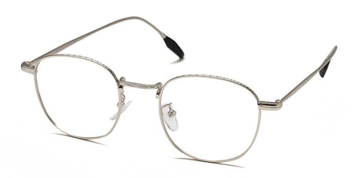 GRAVIATE by Coolwinks E10B6502 Glossy Silver Full Frame Retro Square Eyeglasses for Men and Women-SILVER-1