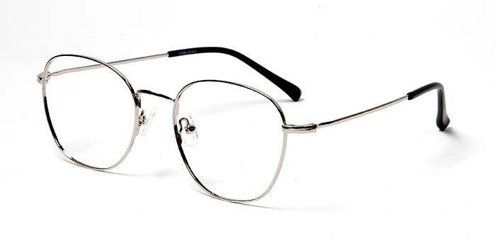 GRAVIATE by Coolwinks E10A5715 Glossy Silver Full Frame Round Eyeglasses for Men and Women-SILVER-1