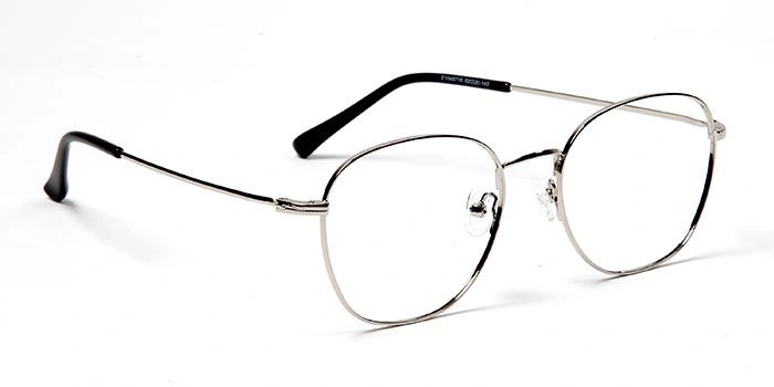 GRAVIATE by Coolwinks E10A5715 Glossy Silver Full Frame Round Eyeglasses for Men and Women-SILVER-2