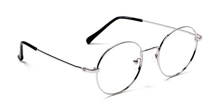 GRAVIATE by Coolwinks E10A5717 Glossy Silver Full Frame Round Eyeglasses for Men and Women-SILVER-2