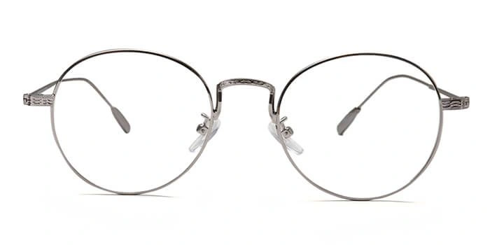 GRAVIATE by Coolwinks E10A6504 Glossy Silver Full Frame Round Eyeglasses for Men and Women-