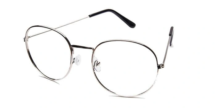 GRAVIATE by Coolwinks E10A6553 Glossy Silver Full Frame Round Eyeglasses for Men and Women-SILVER-1