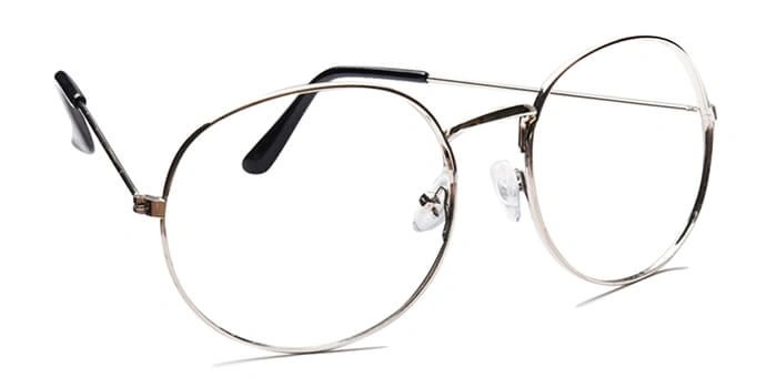 GRAVIATE by Coolwinks E10A6553 Glossy Silver Full Frame Round Eyeglasses for Men and Women-SILVER-2