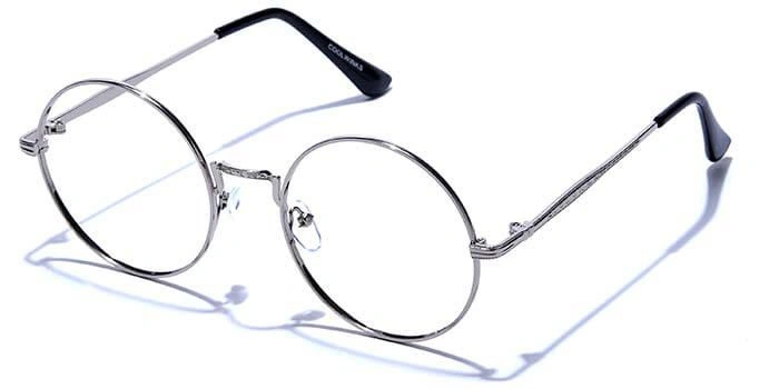 GRAVIATE by Coolwinks E10A6602 Glossy Silver Full Frame Round Eyeglasses for Men and Women-SILVER-1