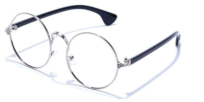 GRAVIATE by Coolwinks E10A6613 Glossy Silver Full Frame Round Eyeglasses for Men and Women-SILVER-1