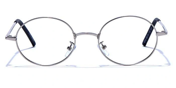 GRAVIATE by Coolwinks E10A6635 Matte Silver Full Frame Round Eyeglasses for Men and Women-