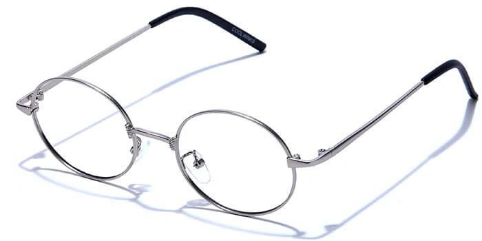 GRAVIATE by Coolwinks E10A6635 Matte Silver Full Frame Round Eyeglasses for Men and Women-SILVER-1