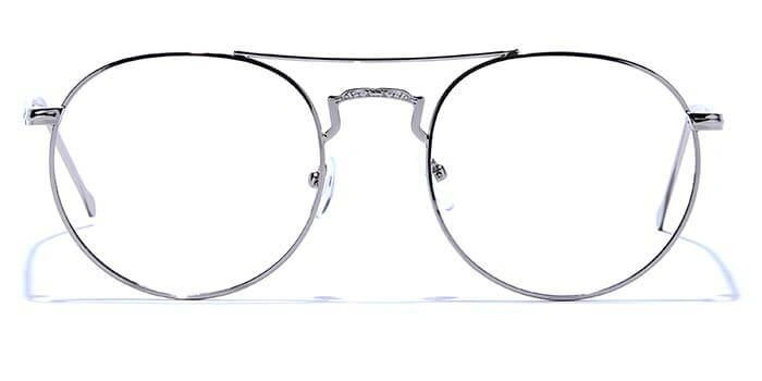 GRAVIATE by Coolwinks E10A6654 Glossy Silver Full Frame Round Eyeglasses for Men and Women-