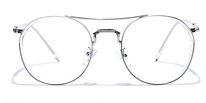 GRAVIATE by Coolwinks E10A7509 Glossy Silver Full Frame Round Eyeglasses for Men and Women-