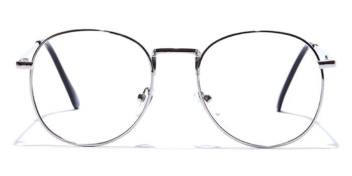 GRAVIATE by Coolwinks E10A7514 Glossy Silver Full Frame Round Eyeglasses for Men and Women-