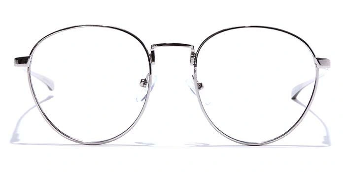 GRAVIATE by Coolwinks E10A7558 Glossy Silver Full Frame Round Eyeglasses for Men and Women-