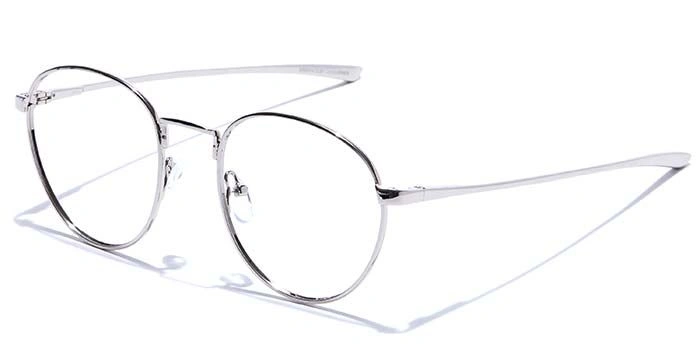 GRAVIATE by Coolwinks E10A7558 Glossy Silver Full Frame Round Eyeglasses for Men and Women-SILVER-1