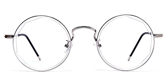 GRAVIATE by Coolwinks E10B6039 Glossy Silver Full Frame Round Computer Glasses for Men and Women-